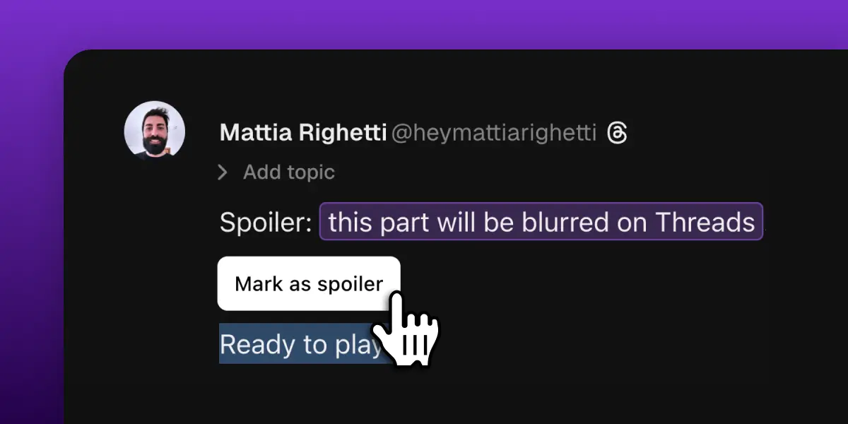 Threads-native features — spoilers in the BlackTwist composer